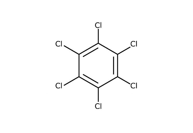 Strukturformel von Hexachlorbenzol