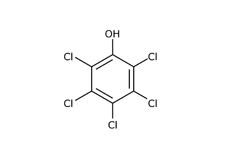 Strukturformel von Pentachlorphenol