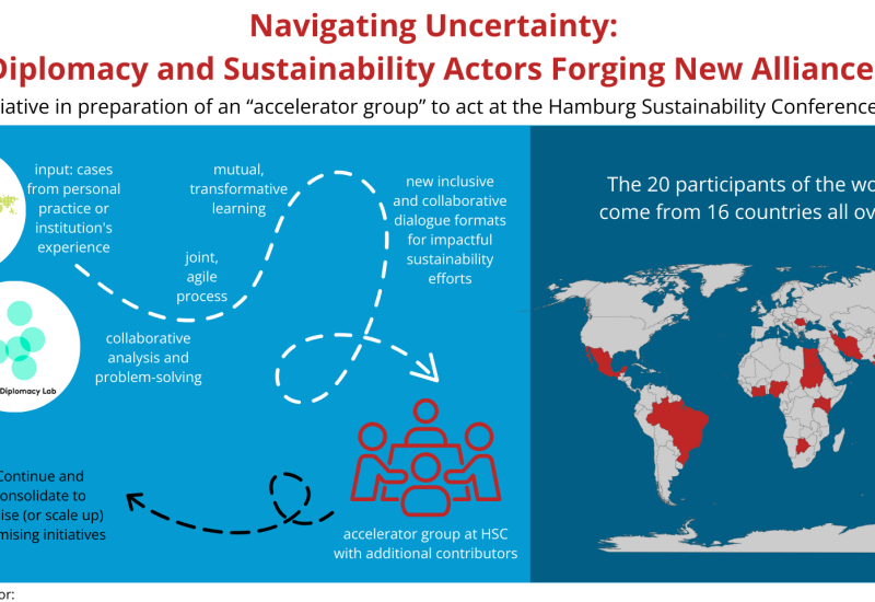 Partners, steps and elements of the collaborative process are symbolized in a graphic.  