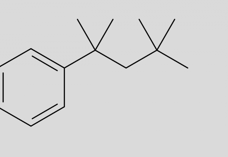 Strukturformel von 4-tert-Octylphenol