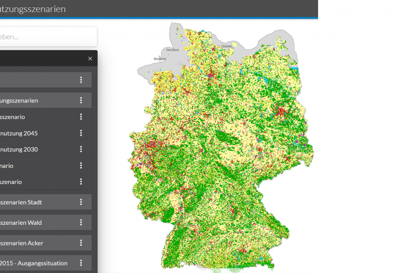 Abbildung Landnutzung 2045 und 2030 auf Deutschlandkarte