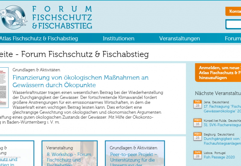 Screenshot der Webseite