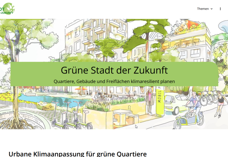 Homepage der Website Grüne Stadt der Zukunft