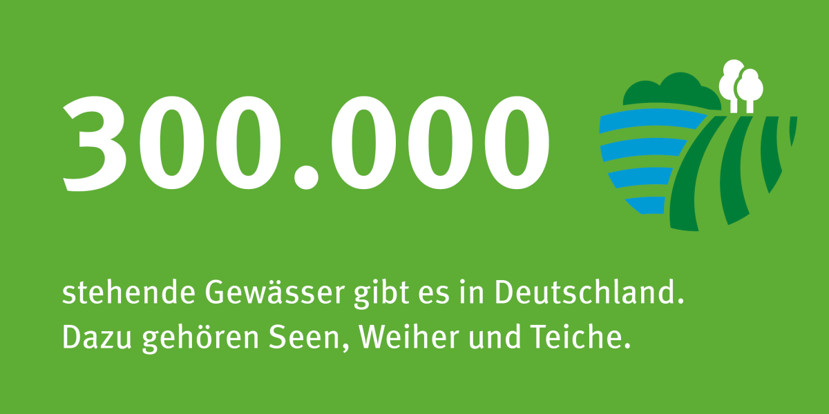 Infografik: In Deutschalnd gibt es 300 Tausend stehende Gewässer.