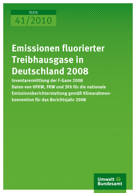 Emissionen Fluorierter Treibhausgase In Deutschland 2008 | Umweltbundesamt